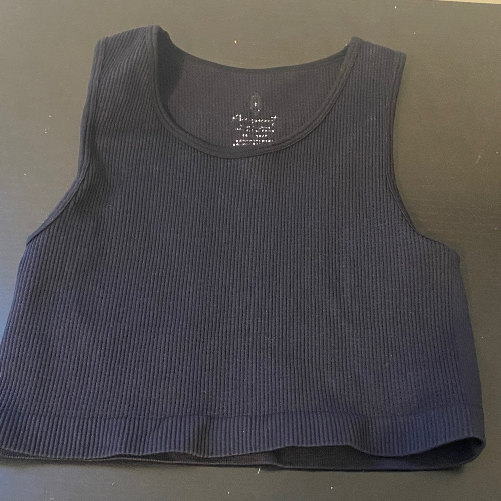 Black Ribbed Women's Crop Top